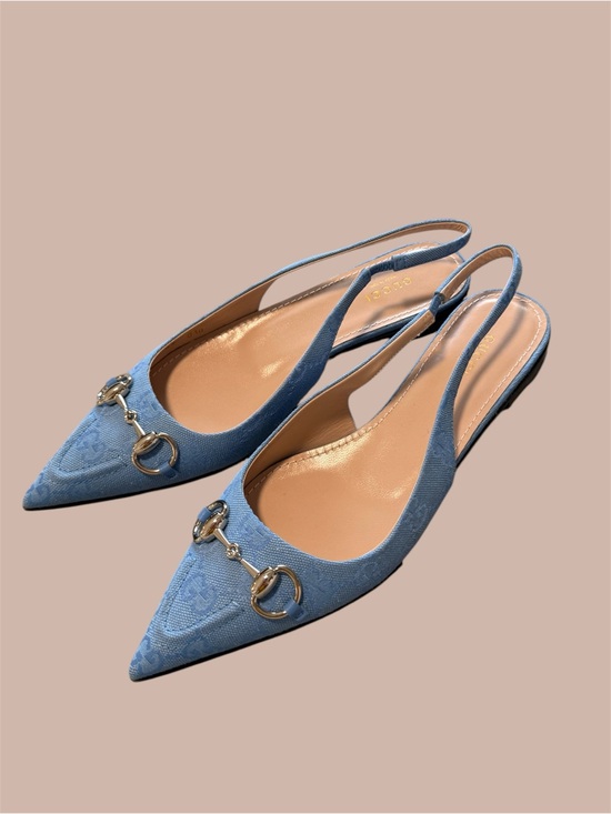 Gucci Shoes - Gucci Slingback Pointed-Toe Horsebit Flats